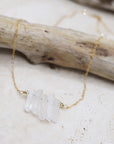 Raw Quartz Crystal & Hematite Cascade Necklace