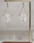 Raw Crystal & Hematite Sway Earrings