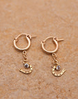 Horse Shoe and CZ Hoop Earrings